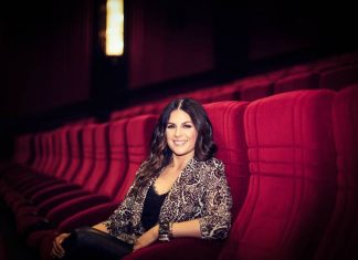 Lisa in cinema seats